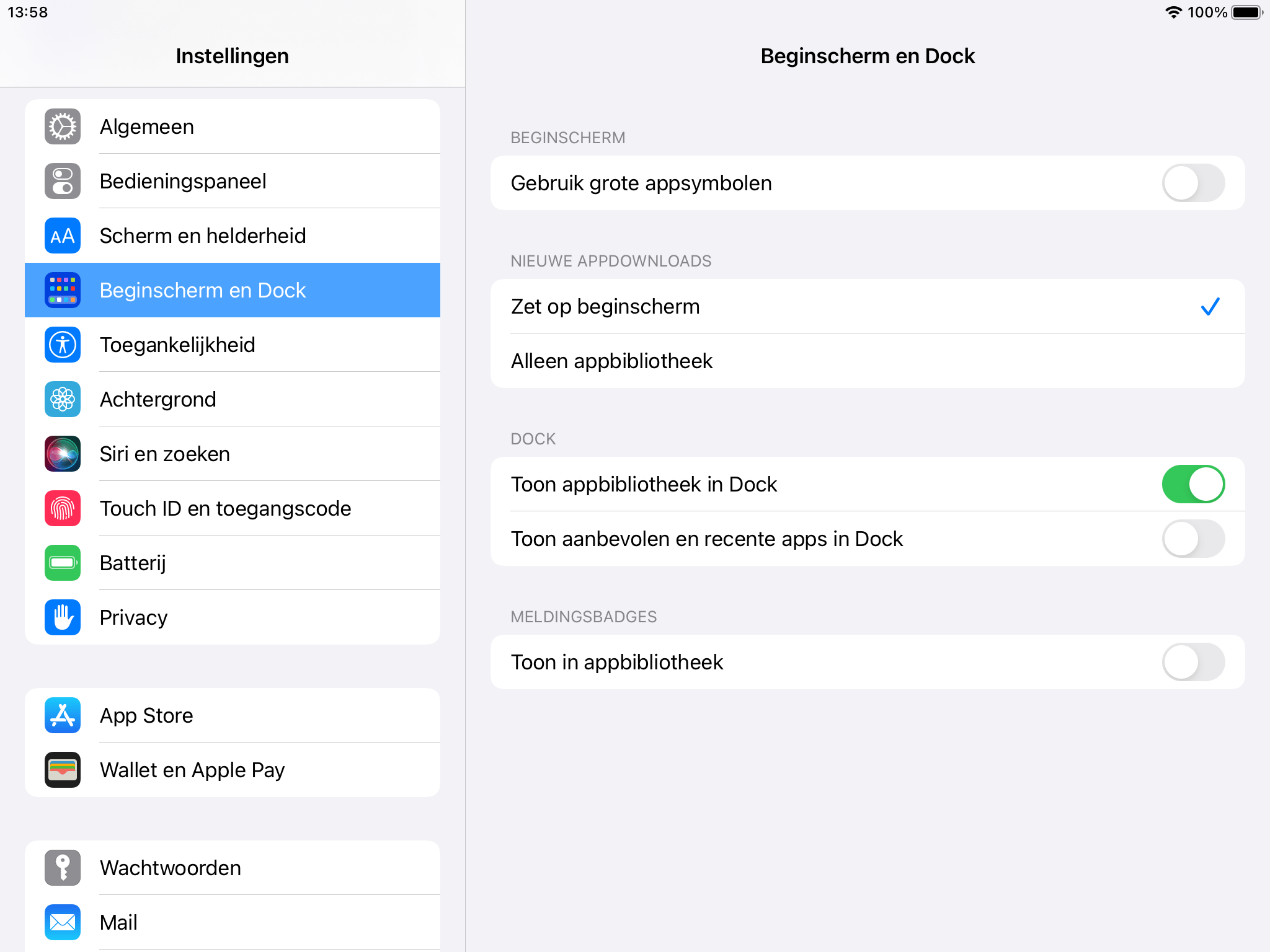 Nieuwe apps kunnen ook nog steeds op je beginscherm verschijnen