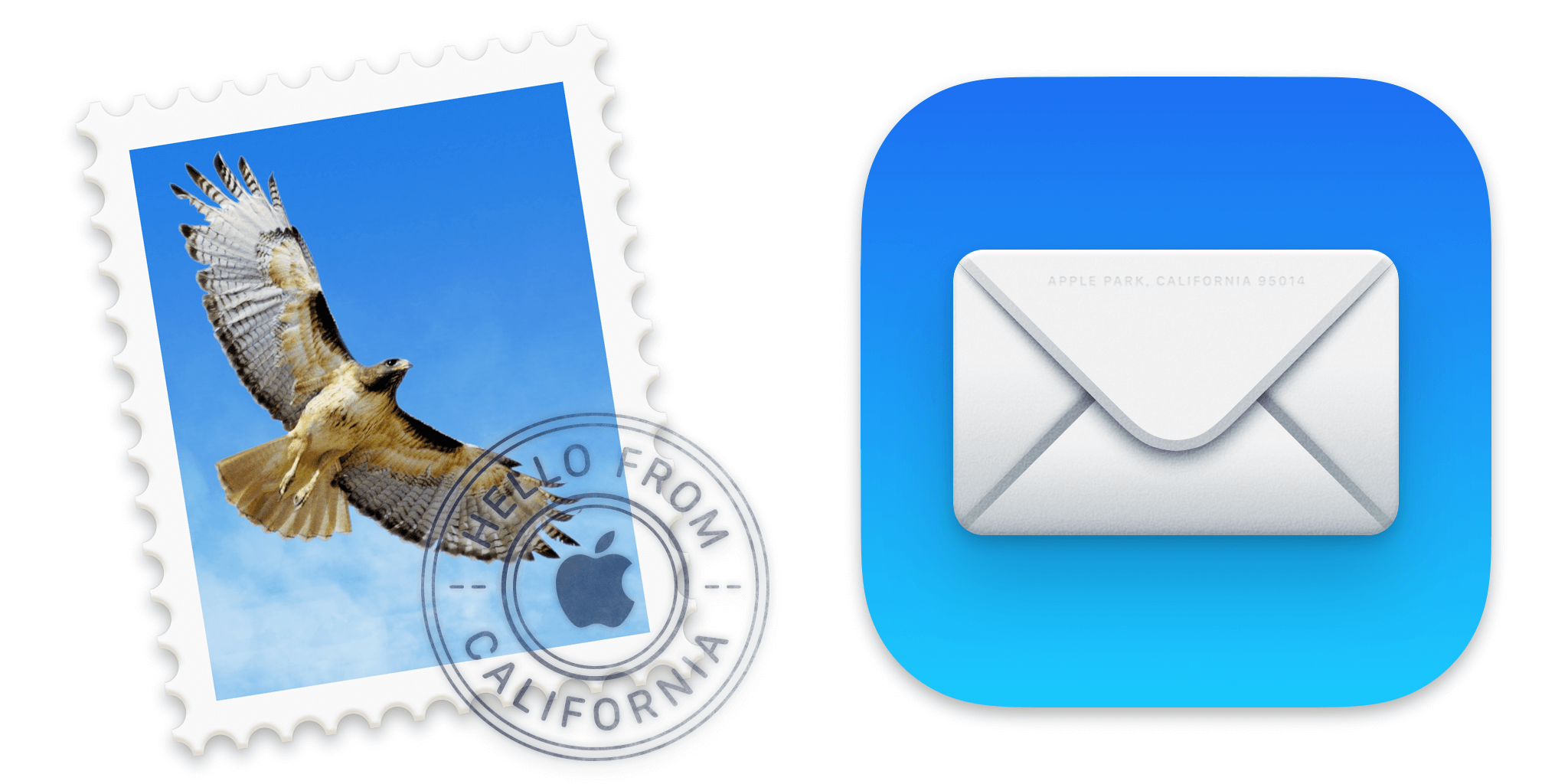 Mail icoon van Catalina (links) en Big Sur (rechts) zijn duidelijk anders