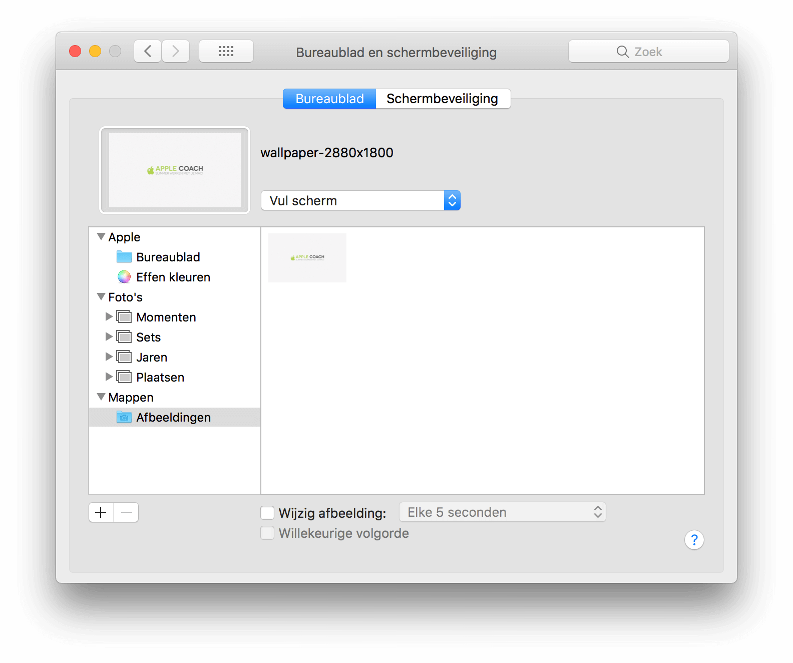 Iedere gebruiker op de Mac kan een eigen bureaublad-achtergrond kiezen