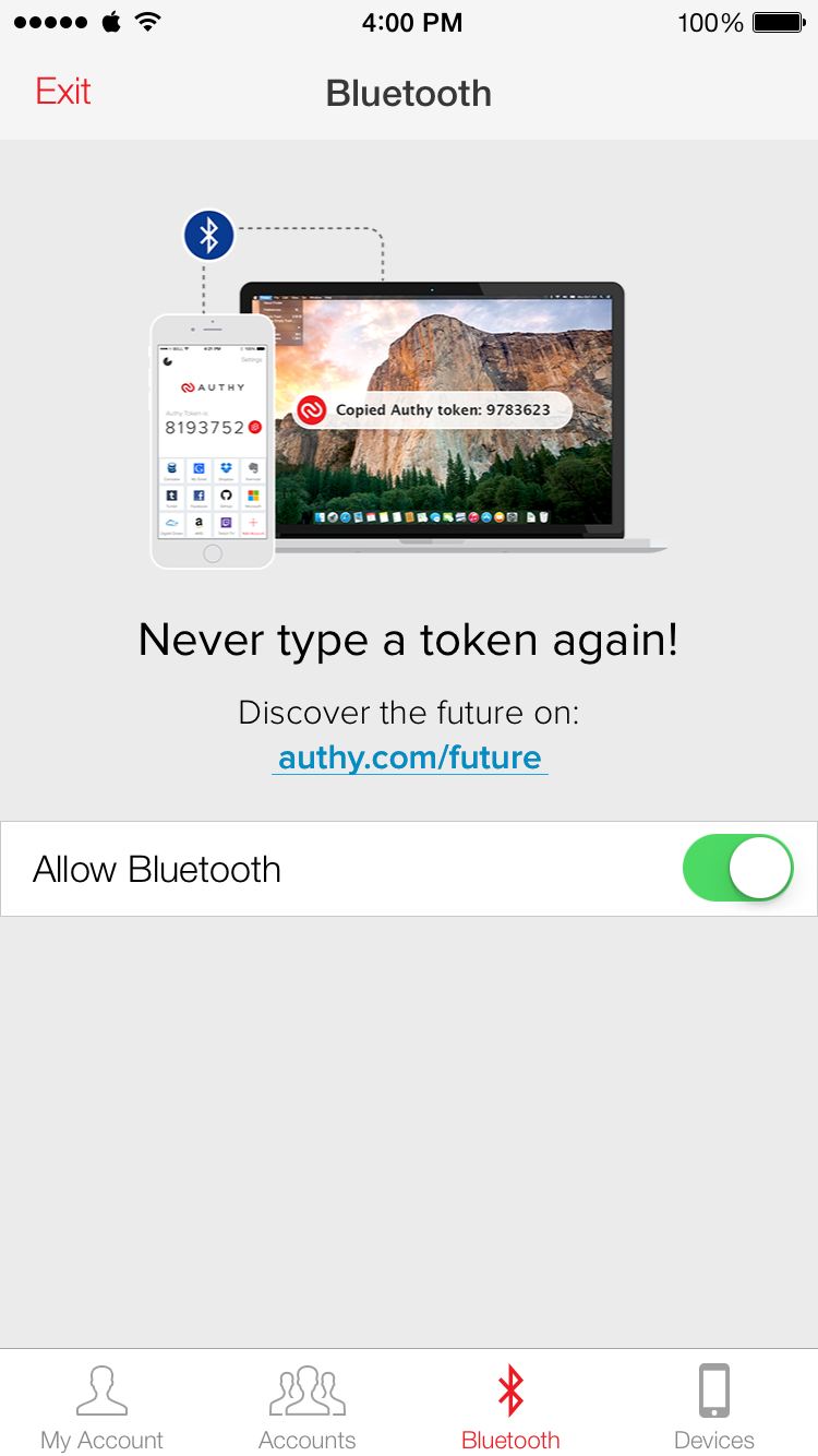 Bluetooth moet ingeschakeld zijn om de Mac app te gebruiken