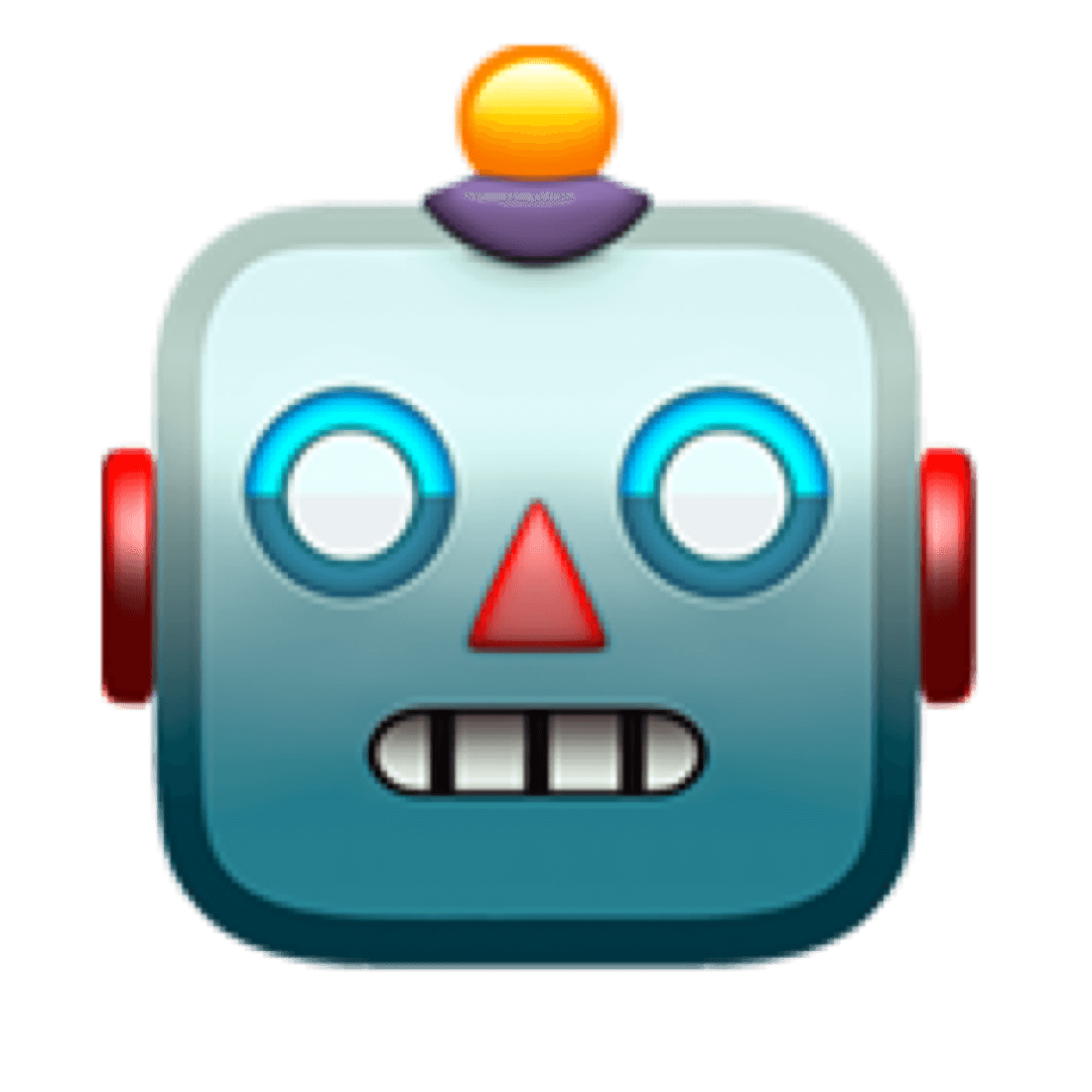 De robot emoji zoals ik deze zie op de Mac