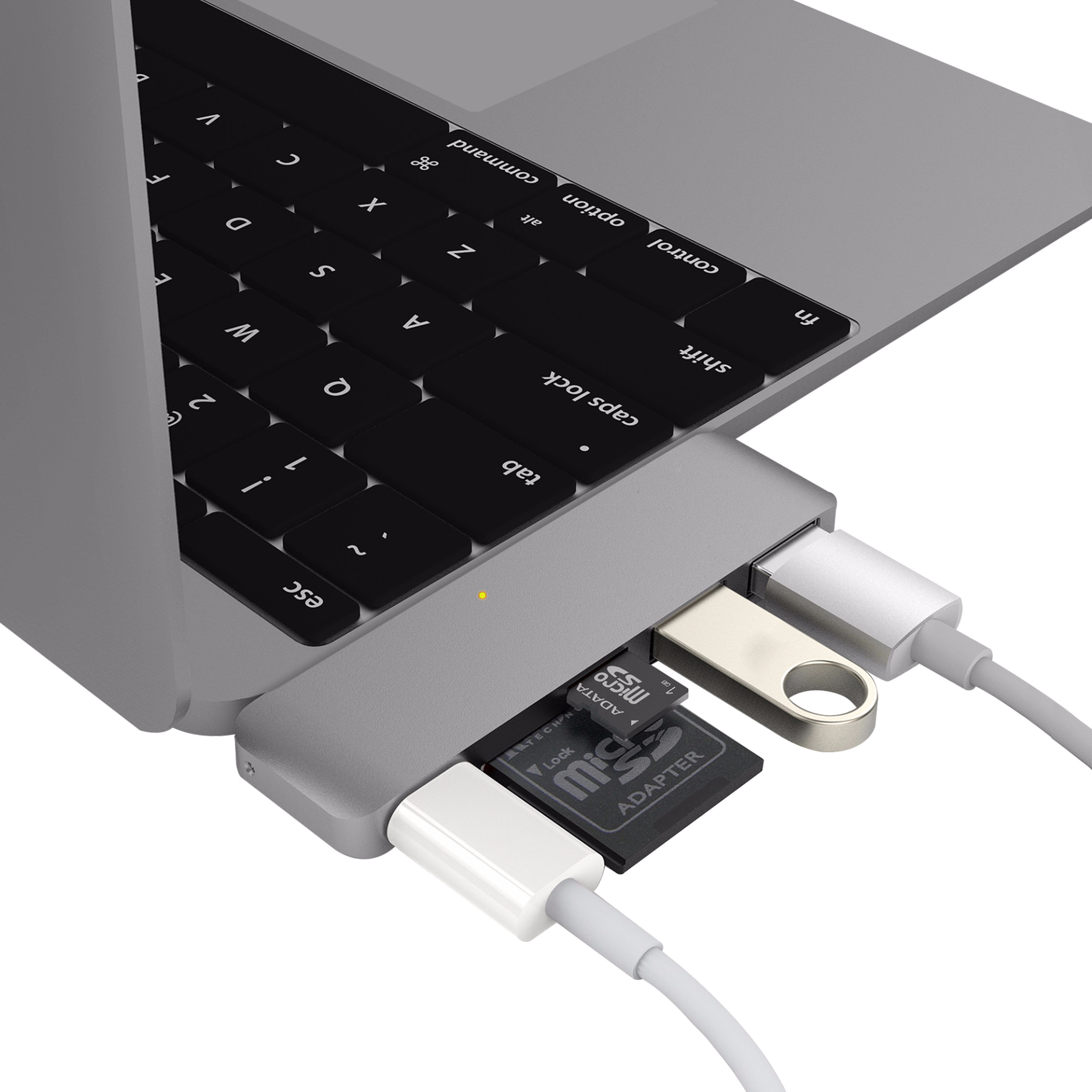 Gebruik de HyperDrive om gelijk verschillende aansluitingen beschikbaar te krijgen via 1 USB-C Poort