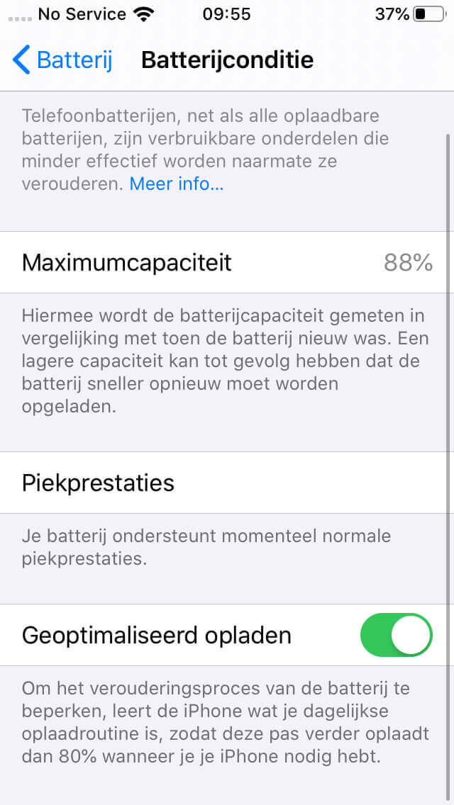 Gebruik "Geoptimaliseerd opladen" vanaf iOS 13 om te zorgen dat je iPhone accu gezond blijft