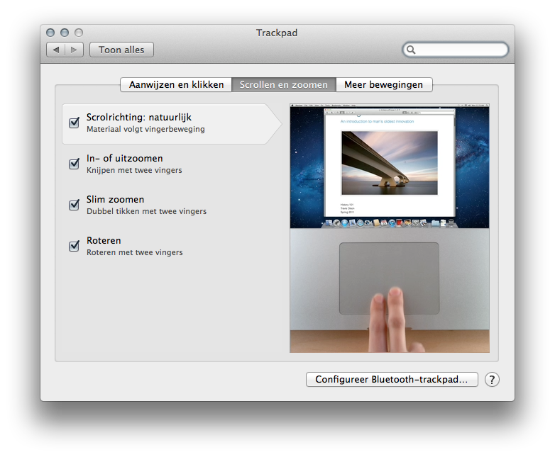 Trackpad op je Mac: scroll opties