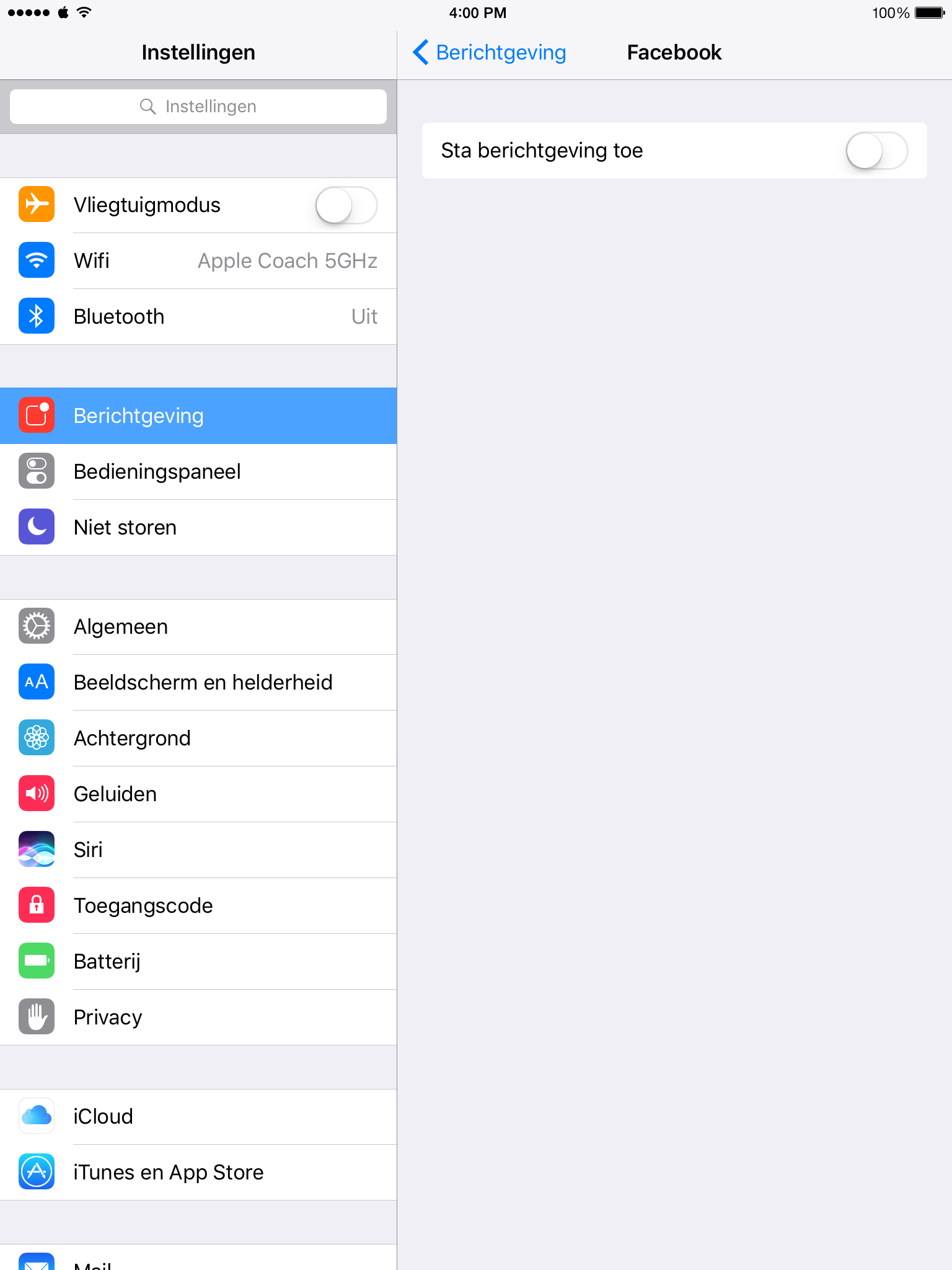 Ik bepaal zelf wel wanneer ik Facebook controleer. Daar heb ik geen push notificaties voor nodig.