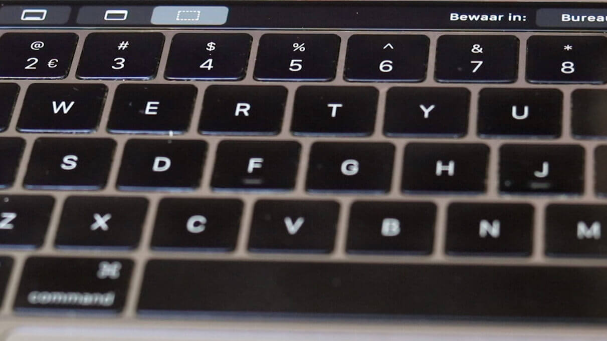 Heb je een MacBook Pro met Touch Bar? Dan zie je daar ook opties voor het maken van je schermafbeelding