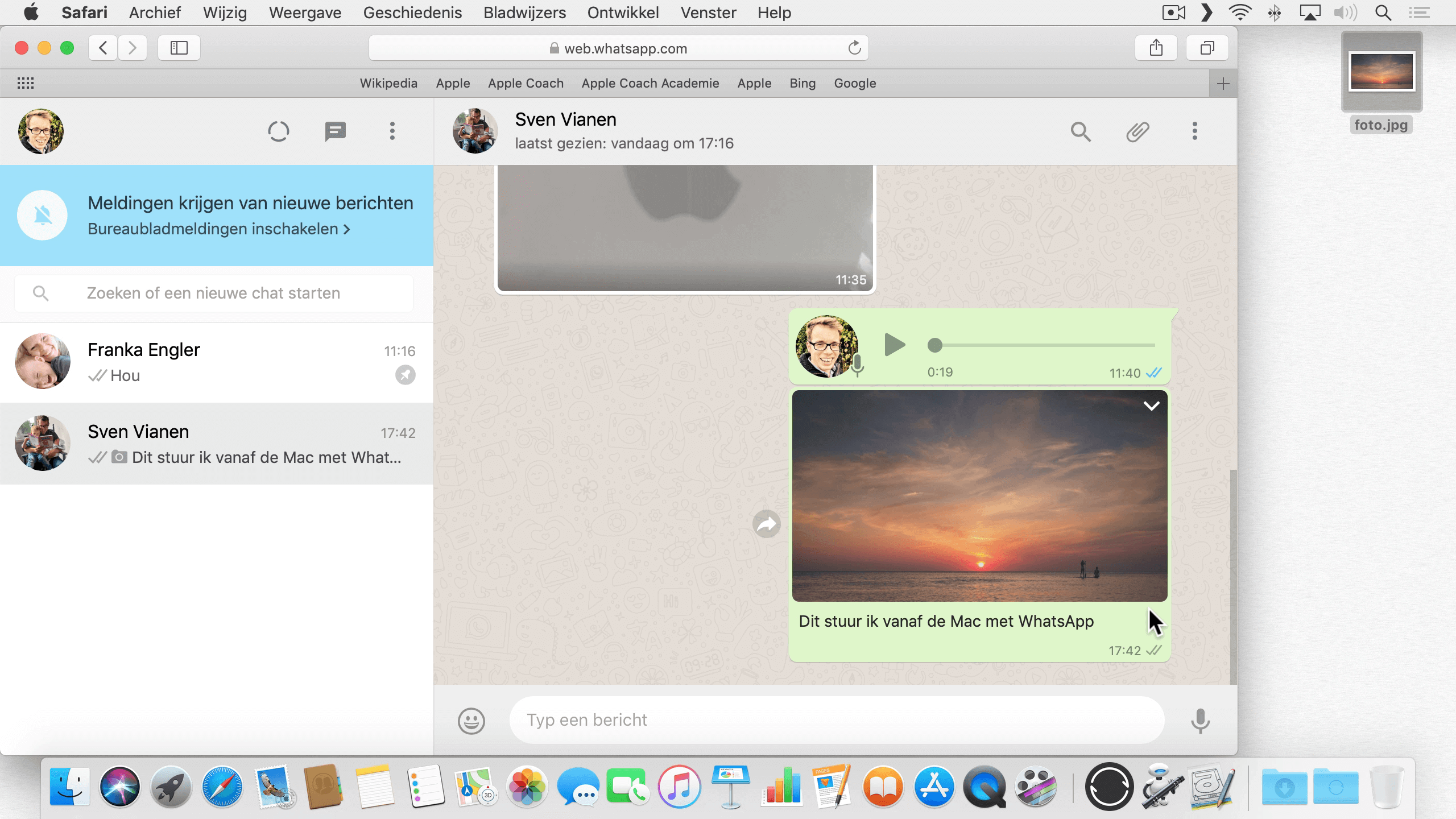 Je kunt WhatsApp ook gebruiken via de Mac